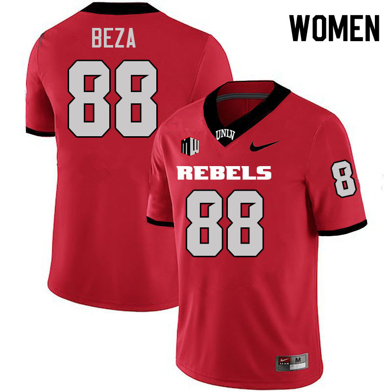 Women #88 Jacob Beza UNLV Rebels College Football Jerseys Stitched-Scarlet